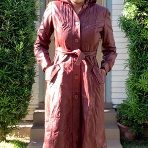 Vintage Leather Trench Coat